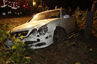 Tiefenbronn: Pkw kommt von der Fahrbahn ab und landet im Wald